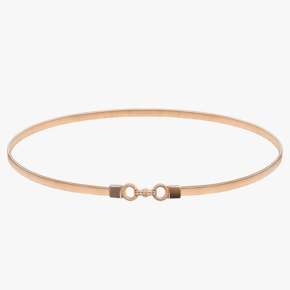 Gold hook metal elastic waist belt